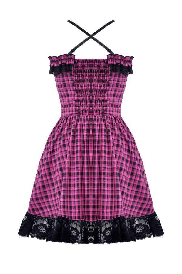 Bratty Pink Plaid Dress by Dark In Love Online