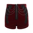 Vesper Red Velvet Shorts by Devil Fashion on Sale