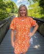 Amelia Tiger Tail Dress - Orange and White Discount