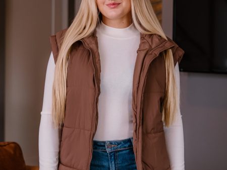 Erika Oversized Puffer Vest | Espresso Hot on Sale