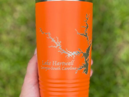 Lake Hartwell Tumbler 20 oz - Orange For Sale