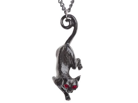 Black Cat Necklace by Alchemy Gothic For Discount