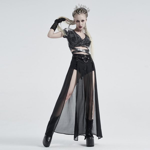 No Time For Sorrow Sheer Skirt by Punk Rave Online now