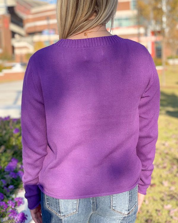 Tiger Paw Sweater - Purple Hot on Sale