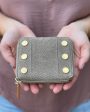 Hammitt 5 North Compact Leather Wallet- Grey Natural Discount