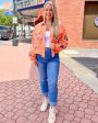 Trendy Tailgate Corduroy Jacket - Orange Fashion