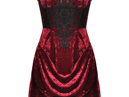 Crimson Boudoir Velvet Dress by Dark In Love Sale