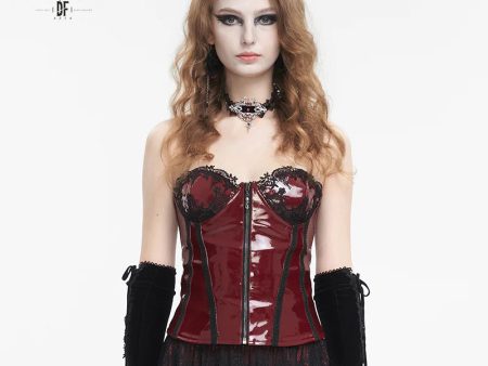 Alana Red Patent Leather Gothic Corset by Devil Fashion Supply