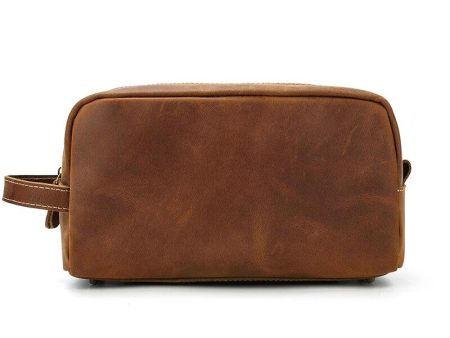 The Wanderer Toiletry Bag - Genuine Leather Toiletry Bag Brown Sale