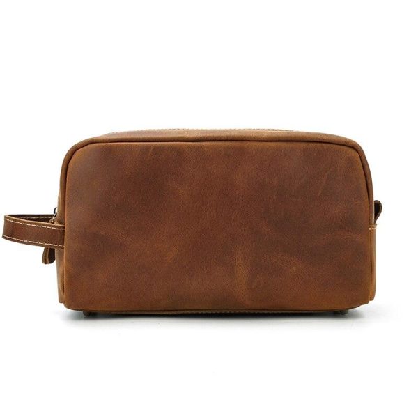 The Wanderer Toiletry Bag - Genuine Leather Toiletry Bag Brown Sale