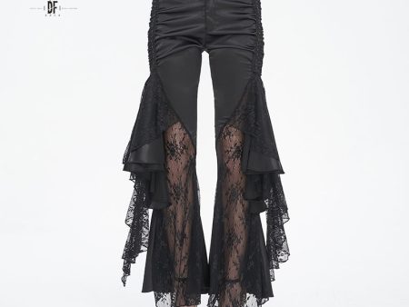 Bellatrix Gothic Lace Flare Pants by Devil Fashion Cheap