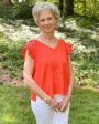 Cassidy Linen Blouse - Orange Hot on Sale