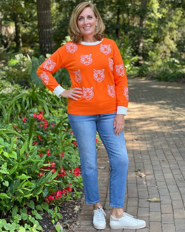 Bejeweled Tiger Sweater For Cheap