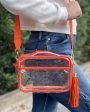 Clear Crossbody Purse - Orange For Sale