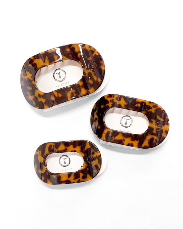 Teleties Large Flat Round Clip - Tortoise Fashion