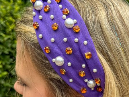 Charleigh Headband - Orange & Purple Online