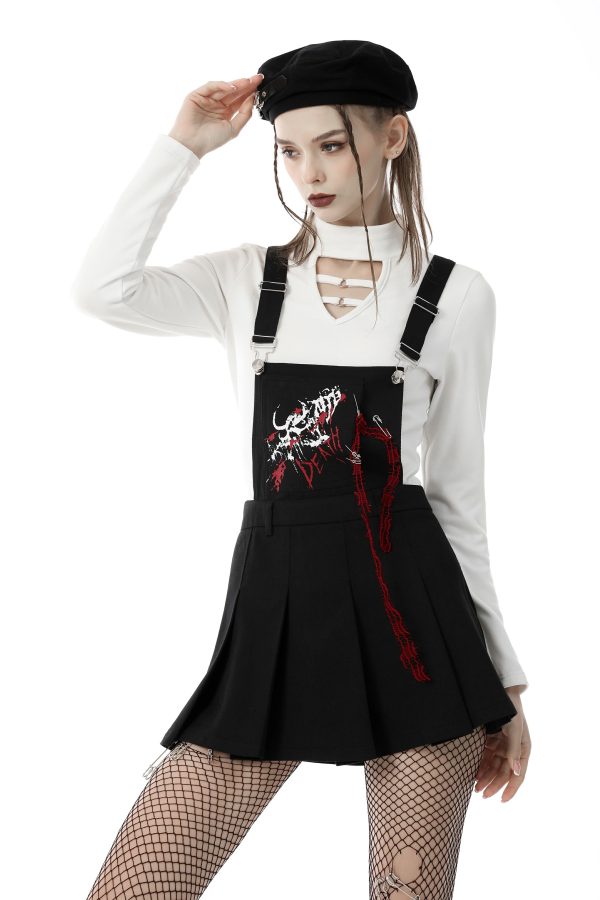 Crimson Death Skull Overall Dress by Dark In Love Online now