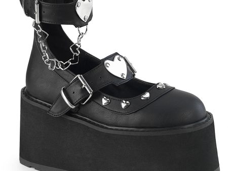 DAMNED-56 Heart Buckle Platform Maryjane Shoes by Demonia Sale