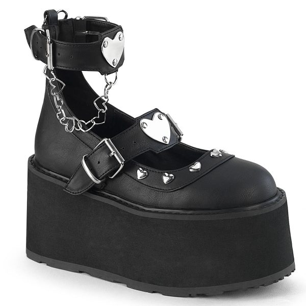 DAMNED-56 Heart Buckle Platform Maryjane Shoes by Demonia Sale