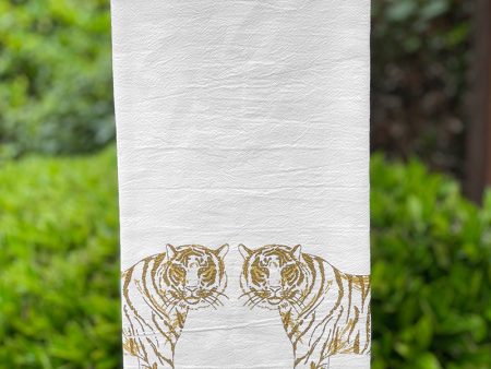 Tiger Walk Flour Sack Hand Towel - Gold Sale