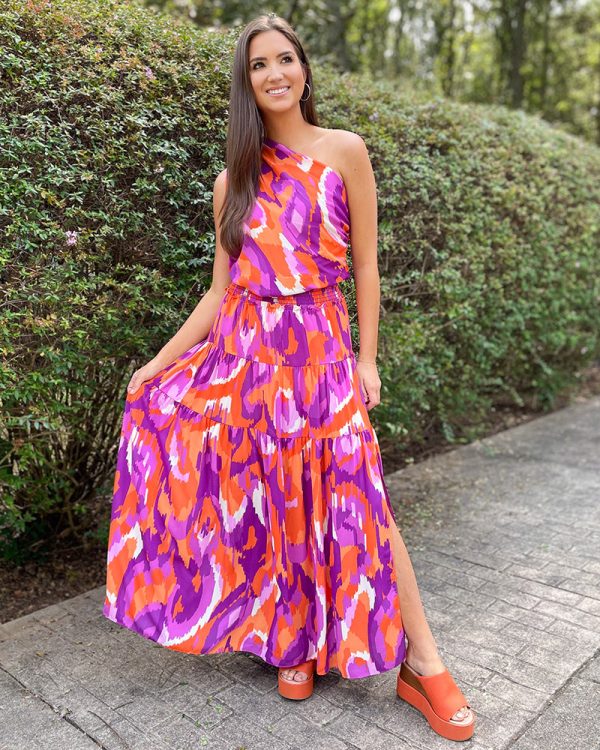 Clemson Spirit Tiered Maxi Skirt Online