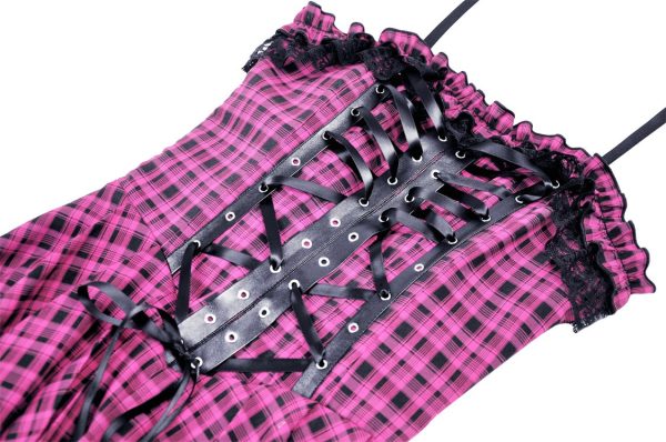 Bratty Pink Plaid Dress by Dark In Love Online