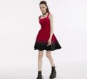 The Knight Gradient Dress - Red Black by Punk Rave For Cheap