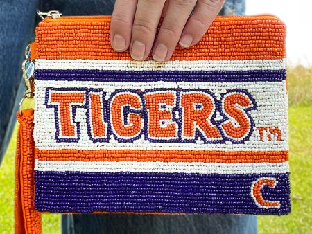 Tigers Beaded Pouch For Sale