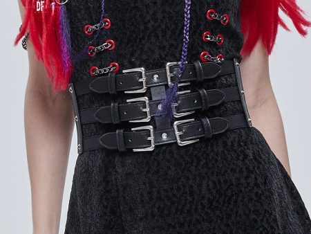 Brutal Buckle Corset Belt by Devil Fashion on Sale