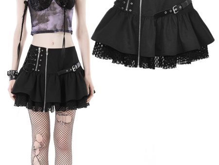 Twisted Smiles Ruffle Skirt by Dark In Love Online