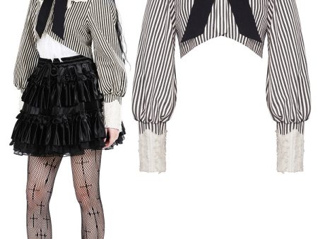 Antique Doll Striped Jacket by Dark In Love For Discount