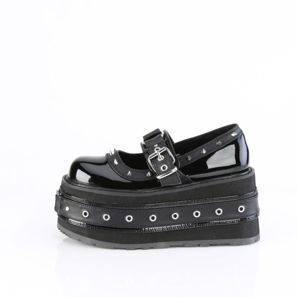 DAMNED-20 Spike Patent Leather Maryjane Shoes by Demonia For Cheap