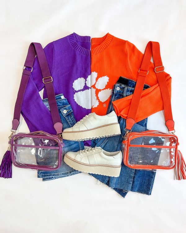 Tiger Paw Sweater - Purple Hot on Sale