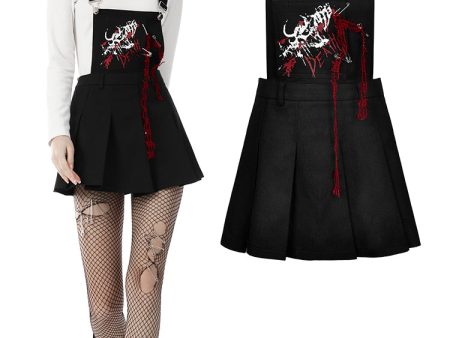 Crimson Death Skull Overall Dress by Dark In Love Online now