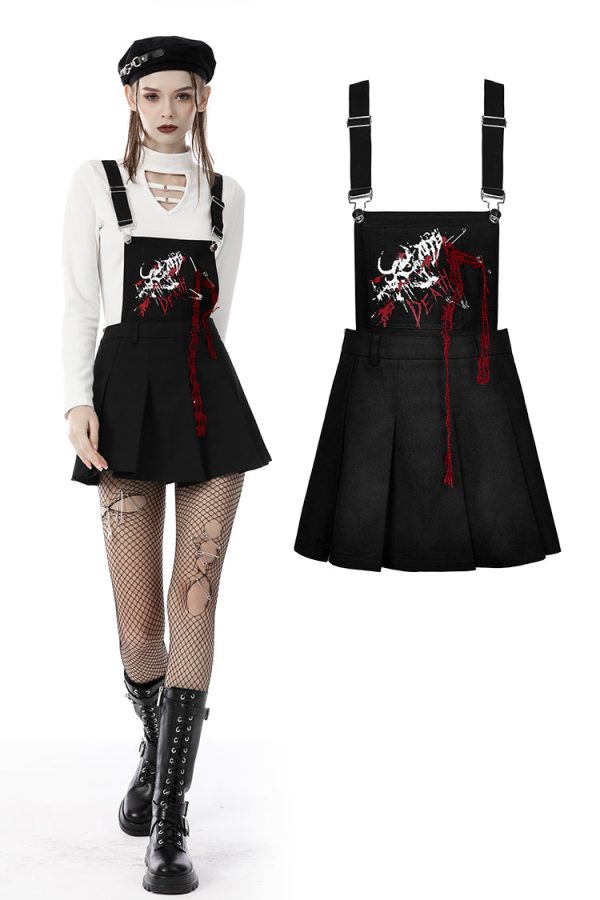 Crimson Death Skull Overall Dress by Dark In Love Online now