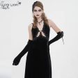 Celeste Black Gothic  Velvet Halter Dress by Eva Lady Discount