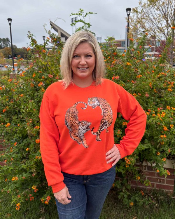 Tiger Love Sweatshirt - Orange Sale