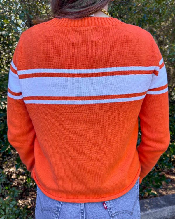 Varsity Stripe Sweater - Orange Supply