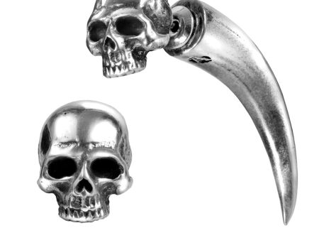 Tomb Skull Horn Earring by Alchemy Gothic Online