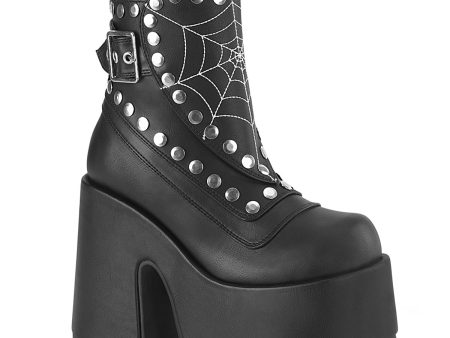 CAMEL-70 Spiderweb Chunky Heel Boots by Demonia Online Sale