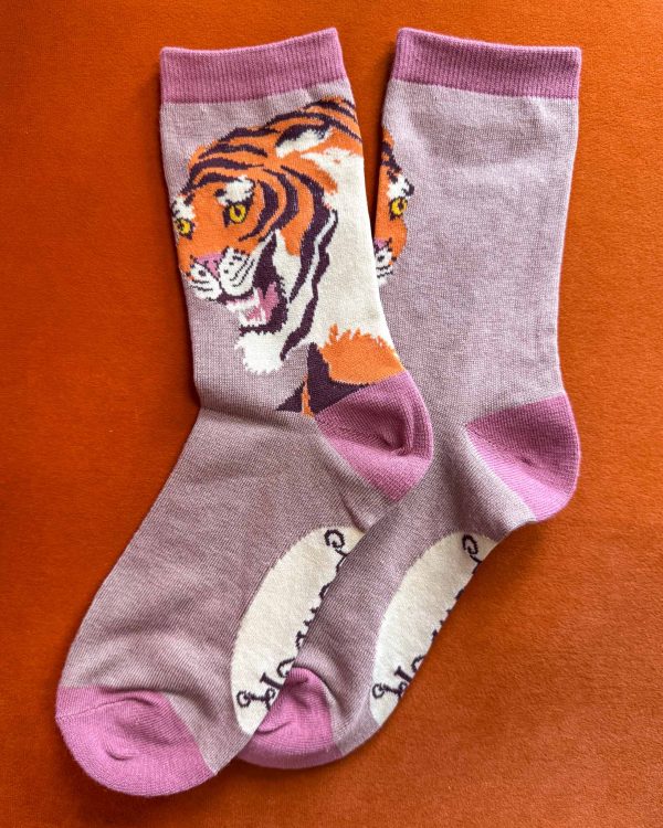 Thrill of the Tiger Ankle Socks - Rose For Cheap