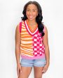 Cali Colorblock Print Sweater Vest For Discount