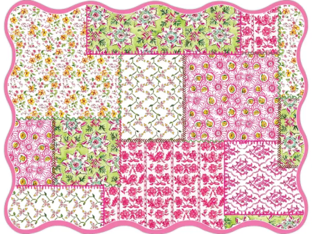 Posh Die Cut Placemat- Pink Quilt Hot on Sale