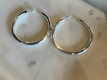 Medium Silver Hoop Earrings Discount