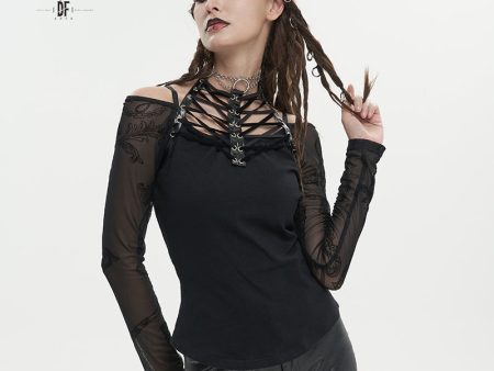 Trinity Mesh Sleeve Top by Devil Fashion Sale