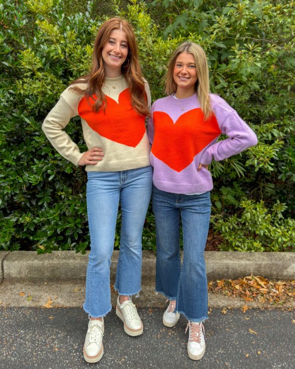 Clemson Love Sweater - Lilac Discount