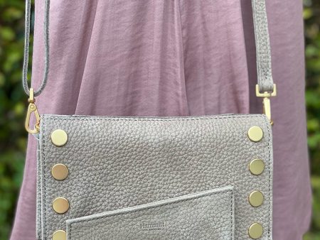 Hammitt Levy Leather Crossbody Wallet - Grey Natural For Sale