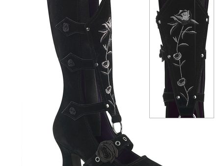 WHIMSY-118 Rose Coffin Mid-Calf Boots by Demonia Fashion