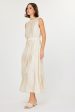 Sleeveless Split Neck Long Dress with Pleated Detail Discount