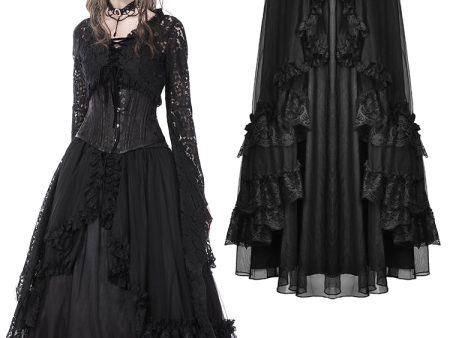 When The Time Comes Gothic Lace Trim Skirt by Dark In Love Supply